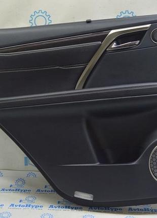 Обшивка дверей картка задня ліва lexus rx350 rx450h 16-17 шкіра чорна, зі шторкою