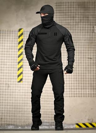 Тактический костюм мужской черный летний армейский 6в1 black (форма зсу / спецназ)