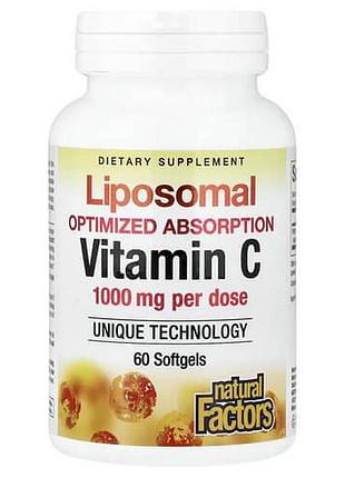 Natural factors liposomal vitamin c 60 рідких капсул