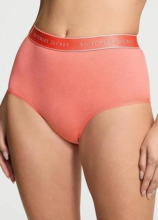 Трусики бріфи victoria's secret (329425482281) logo cotton modern l помаранчеві