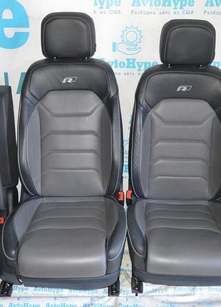 Комлект сидений vw touareg 18- кожа черн+серое, массаж,подогрев, перфорация, карты (01) rline