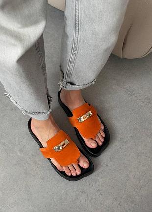Женские анатомические шлепанцы barefoot из итальянской кожи и замши – летние босоножки шлепанцы на гибкой подошве натуральная