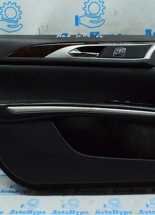 Обшивка двери (карточка) перед лев lincoln mkz 13-16 дорест черн с дерев. вставкой (04)