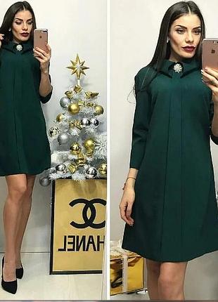 Платье с брошью и карманами, арт.770, бутылка