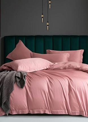 Постельное белье евро meriset pink sunset premium сатин однотон (550571)