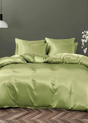 Постельное белье полуторное meriset pistachio premium сатин однотон (550676)