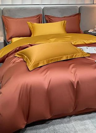 Постельное белье евро meriset grape/golden premium сатин однотон (550684)