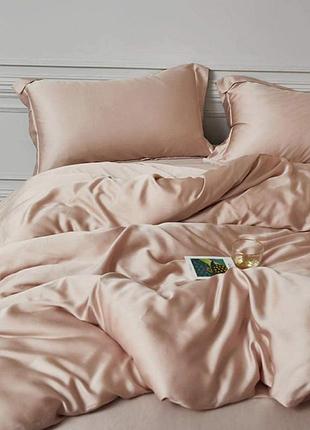 Постельное белье евро meriset wisper pink premium сатин однотон (550381)