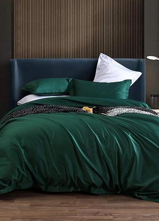 Постільна білизна євро meriset royal green premium сатин однотон (550385)