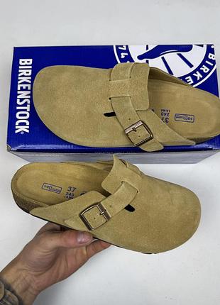 Клоги сабо birkenstock boston — замшеві шльопанці біркеншток, сабо boston (36–46)