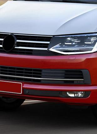 Накладки на решетку бампера 2015-2019 (3 шт, нержавейка) для volkswagen t6