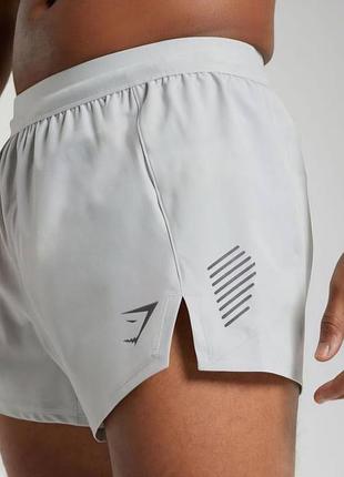 Gymshark apex run 5 shorts light grey
