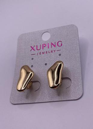 Сережки xuping позолота 18к англійський замок (довжина 1,7 см)