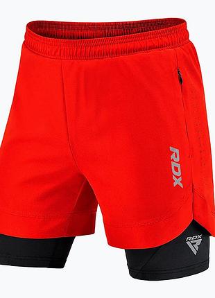 Компрессионные шорты для rdx mma t16 2-в-1 red/black-xl