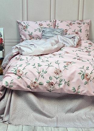 Постільна білизна полуторний на резинці meriset розарій сатин (560710)