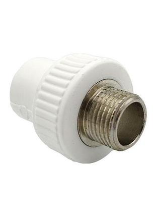 Муфта комбинированная с внешней резьбой ppr ø20x1/2" белый цвет