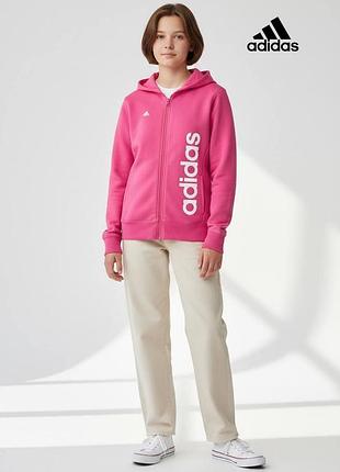 Оригінальне підліткове дитяче худі adidas 164 см з капюшоном дитяча підліткова кофта адідас жіночий батнік котонове бавовняне толстовка а1