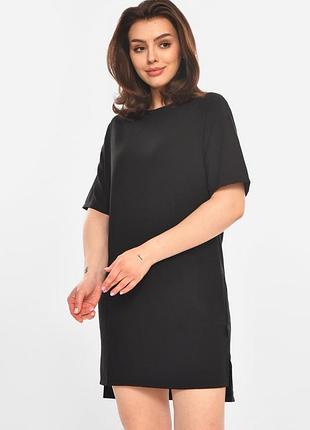 Платье женское однотонное черного цвета р.onesize 214241k