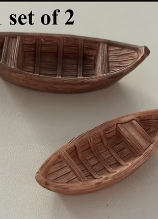 ⛵ набір мініатюрних човників 2 шт | rustic mini boats для декору та композицій