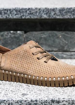 Бежевые мокасины на шнуровках prime shoes