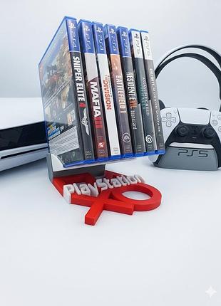 Держатель для дисков с логотипом playstation на 7 шт червоний