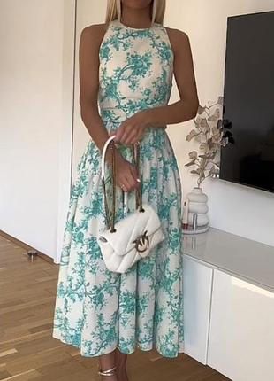 Летнее платье от zara из натурального хлопка.