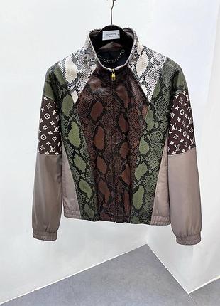 Чоловіча шкіряна куртка бомбер lv
