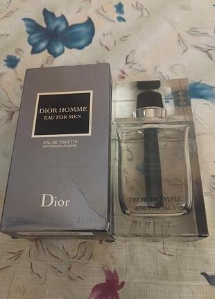 Туалетная вода для мужчин от известного бренда dior - dior homme eau for men б/в оригинал в коробке