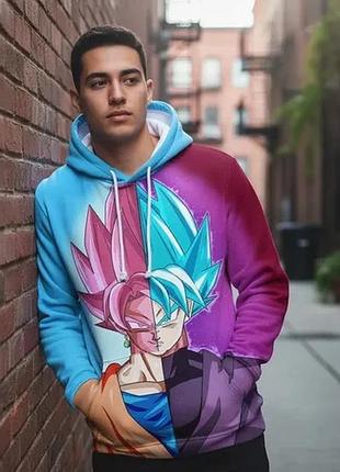 Худі унісекс з аніме принтом goku split dragon ball