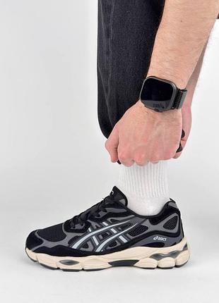 🐻 мужские кроссовки asics gel-nyc black grey beige
