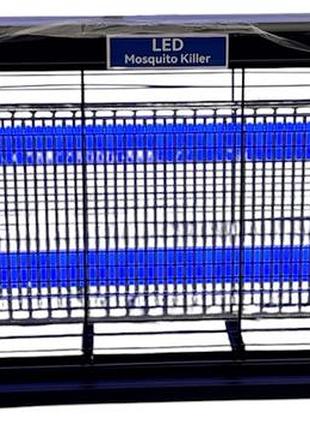 Знищувач комарів потужний електричний 30w uv led лампа пастка для мух, мошок та москітів 220в чорна підвішувана