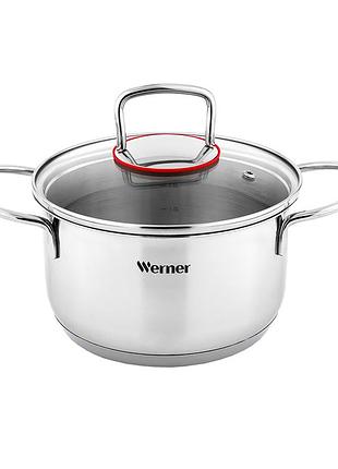 Кастрюля с крышкой gipfel werner como gp-50169 18 см 2.4 л серебристая