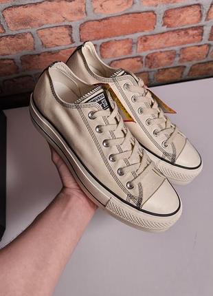 Кеди жіночі на високій підошві converse all star chack taylor beige