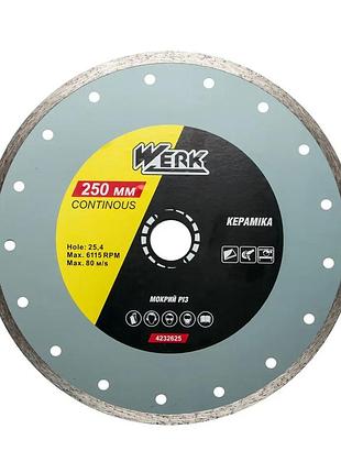 Диск алмазный werk сeramiсs 107497 250x5x25.4 мм серебристый