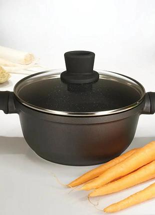 Каструля зі скляною кришкою tiross ts1292 28 см 5.9 л