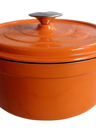 Кастрюля с крышкой oms 3165-20-orange 20 см 2.3 л оранжевая