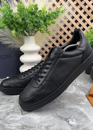 Louis vuitton rivoli sneakers black leather мужские кроссовки кожа оригинал 44.5 eur
