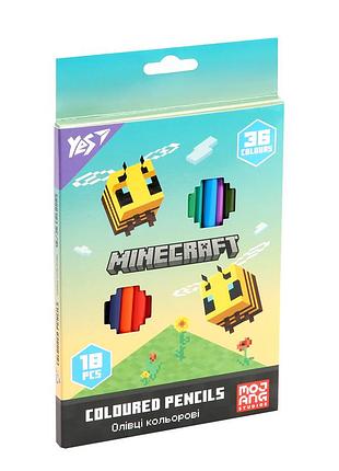 Набор цветных карандашей yes minecraft spring 290774 36 цветов 18 шт