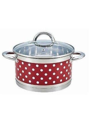 Каструля зі скляною кришкою bohmann bh-0127-20-red 3.5 л 20 см