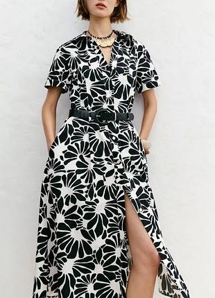 Сукня-сорочка міді zara з попліна