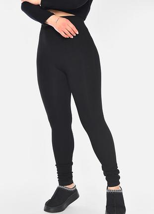 Лосины женские на меху бесшовные черного цвета р.l-6xl 188138k