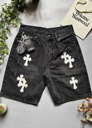 Chrome hearts джинсовые шорты