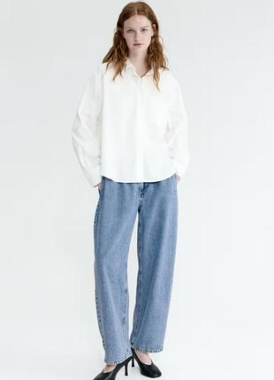 Сорочка оверсайз з попліну h&m