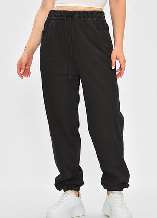 Штаны женские полубатальные черного цвета р.7xl/8xl 173486k