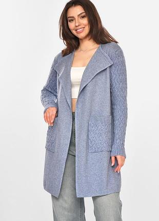 Кардиган жіночий однотонний синього кольору р.l/xl 213248k