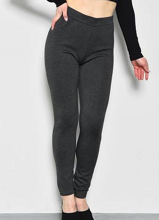 Лосины женские однотонные полубатальные темно-серого цвета р.xl/2xl 172410k