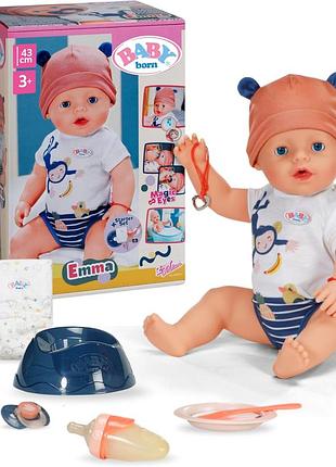 Zapf лялька пупс емма 839072 baby born emma style jungle 43 cm