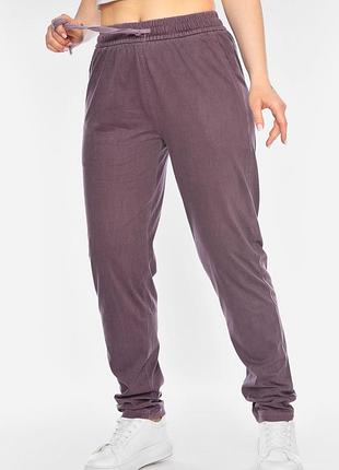 Штаны женские однотонные фиолетового цвета р.7xl/8xl 198306k