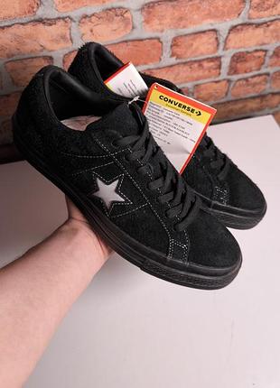 Кеды конверс замшевые кожаные converse cons one star pro ox shoe black