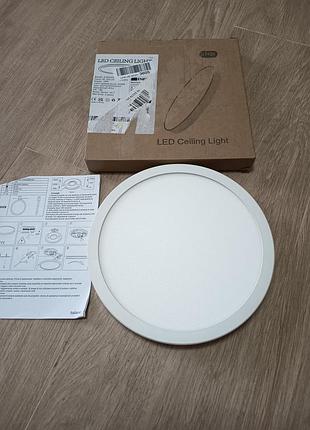 Led светильник потолочный с датчиком движения и освещенности, 18w, 4000k, диаметр 22 см